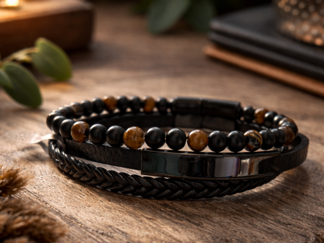 bracelet oeil de tigre cuir